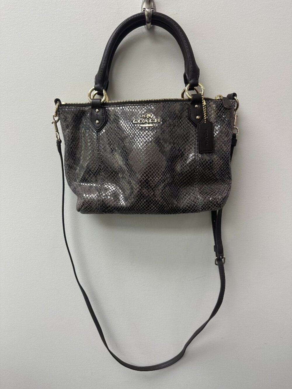 Coach Colette Snakeskin / Leather Crossbody Purse